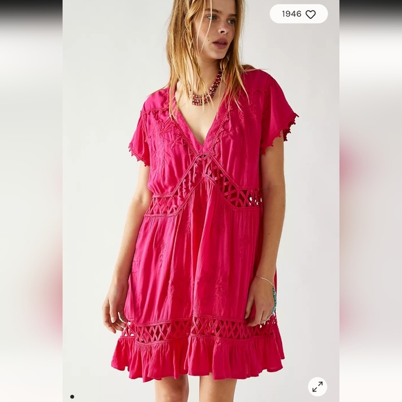 Free People Dresses & Skirts - Free People Marissa Pink Mini Dress Women's Size L